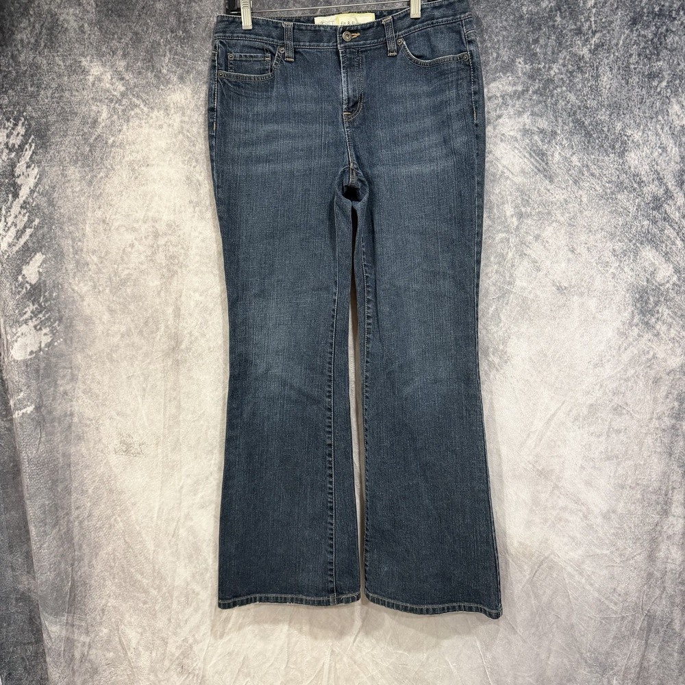 Ann Taylor LOFT Fit & Flare Jeans Womens 8 Blue Stretch Denim Bootcut Flared